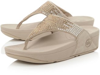 FitFlop Flare Sequin T-Post Wedge Sandals