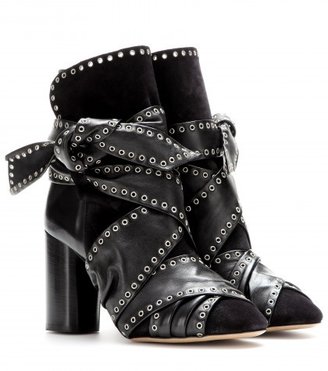 Isabel Marant Aubrey Leather And Suede Ankle Boots