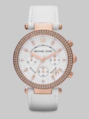 Michael Kors Crystal & Rose Goldtone Stainless Steel Chronograph Watch