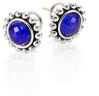 Lagos Lapis & Sterling Silver Button Earrings