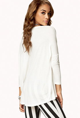 Forever 21 3/4 Sleeve Boxy Top
