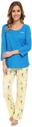 Jockey Mystic Bay L/S Top w/ Sailboats Printed Pant Pajama Set