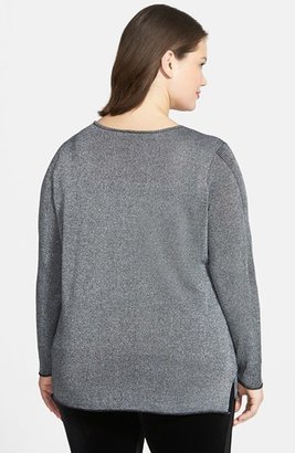NYDJ Metallic V-Neck Sweater (Plus Size)