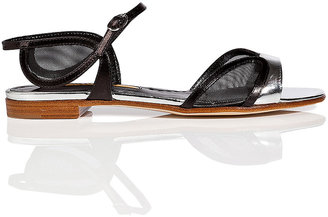 Rupert Sanderson Patent Leather/Mesh Morwenna Sandals