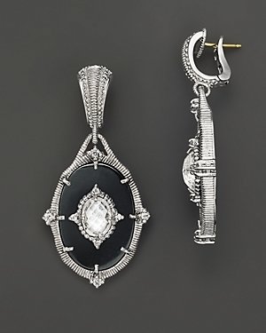 Judith Ripka Oasis Drop Earrings With White Sapphires, Hematite And Crystal