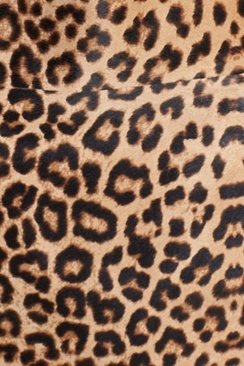 Halogen Leopard Print Genuine Calf Hair & Leather Top (Petite)