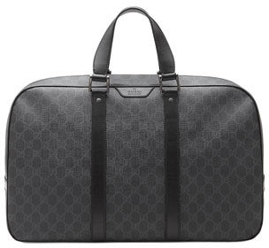 Gucci GG Supreme Canvas Carry-On Duffel Bag, Gray/Black