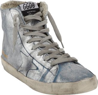 Golden Goose Deluxe Brand 31853 Golden Goose Women's Francy High-Top Sneakers-Silver
