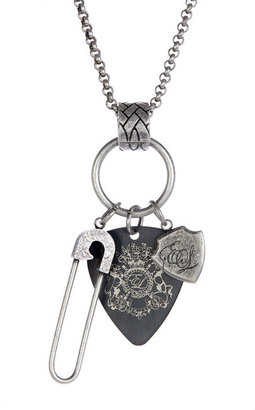 English Laundry Safety Pin & Guitar Pick Necklace