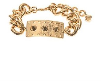 Alexander McQueen Studded-plate and chain bracelet