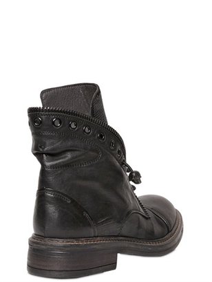 Fru.it 20mm Studded Lace Up Calf Leather Boots