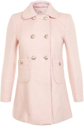 Miss Selfridge Petites pink pea coat