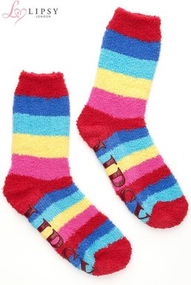 Lipsy Bright Striped Fluffy Socks