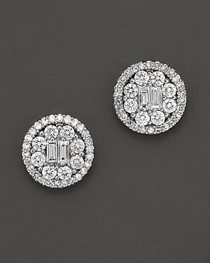 Bloomingdale's Diamond Pave Earrings in 18K White Gold, 1.0 ct. t.w. - 100% Exclusive