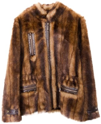 Balmain Brown Faux fur Coat