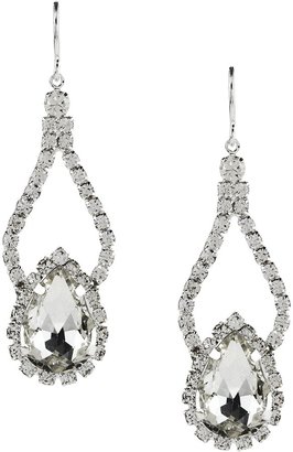 Cezanne Rhinestone Pear Shape Double Drop Statement Earrings