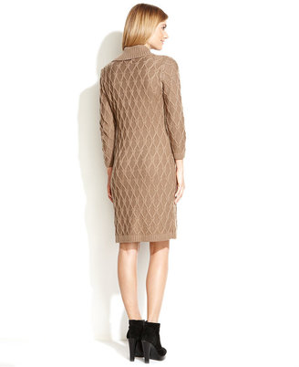Calvin Klein Faux-Wrap Sweater Dress