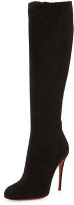 Christian Louboutin Fifi Botta Suede Red Sole Knee Boot, Black