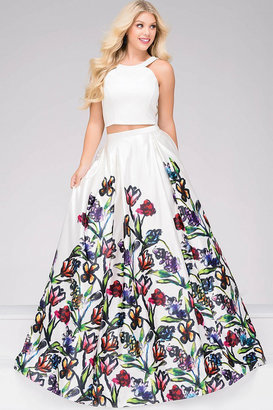 Jovani Two-Piece Floral Prom Ballgown 47042