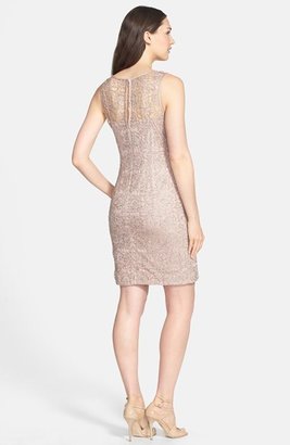 Adrianna Papell Sleeveless Sequin Metallic Lace Dress