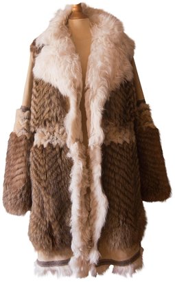 Just Cavalli Beige Fur Coat
