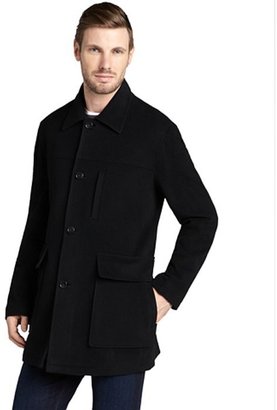 Cole Haan black wool-cashmere three-quarter length jacket