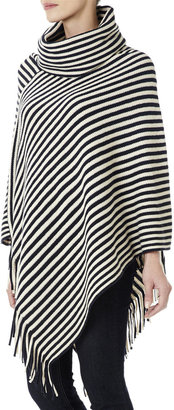 Wallis Navy And Oat Striped Poncho