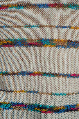 C&C California Loose Knit Rainbow Boucle Stripe Shirt Tail Tank