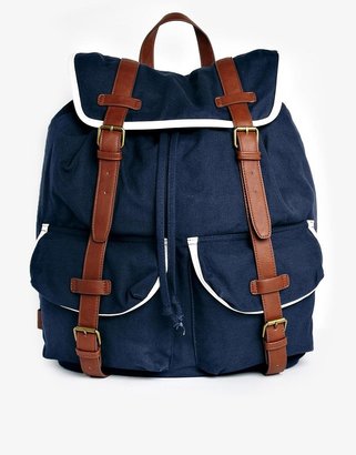 ASOS Oversized Backpack with Contrast Straps - Navy
