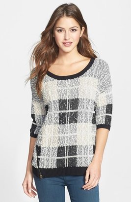 Lucky Brand Plaid Cotton Blend Pullover
