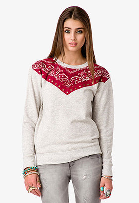 Forever 21 Studded Bandana Print Sweatshirt