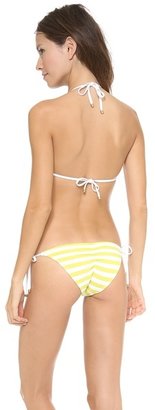 Vitamin A Natalie Mitre Stripe Halter Bikini Top