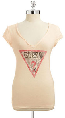 GUESS Short Sleeve VNeck Washed Tee --