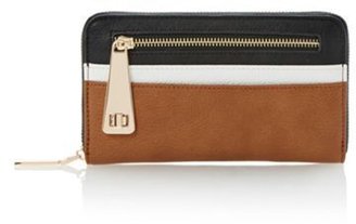 Dune Black zip front colour block purse