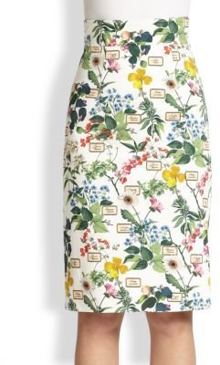 Carolina Herrera Botanicals Pencil Skirt