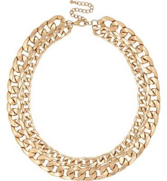 River Island Gold tone double curb chain necklace