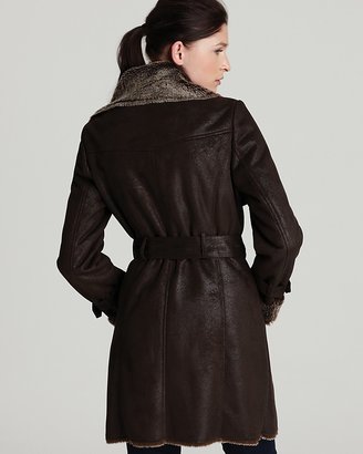 Andrew Marc Distressed Faux Shearling Coat