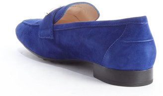 Tod's Blue Suede Penny Strap Loafers