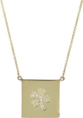 Jennifer Meyer Diamond & Gold Clover Pendant Necklace
