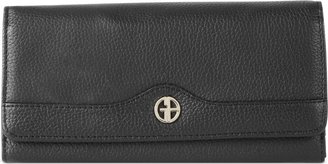 Giani Bernini Pebble Leather Receipt Wallet, Created for Macy's - Black/Silver