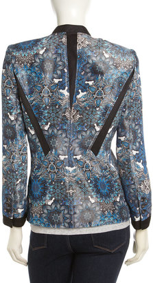 Helmut Lang Mandala Wet-Print Jacket, Blue/Multi