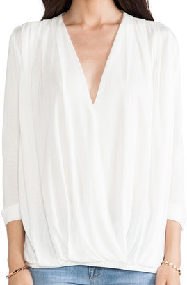 Dolan Rolled Sleeve Cross Front Blouse