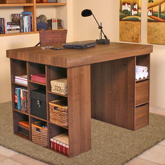 Venture Horizon Project Center with Bookcase and 3 Bin Cabinet