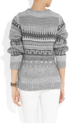 MICHAEL Michael Kors Metallic-paneled chunky-knit sweater