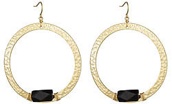 Yochi Design Yochi Gold And Black Earrings