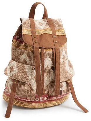 Roxy 'Desert Road' Woven Cotton Backpack (Girls)