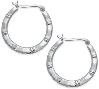 Bernini 5968 Giani Bernini Sterling Silver Earrings, Pattern Hoop Earrings