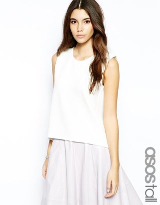ASOS Tall TALL Sleeveless Top in Textured Fabric - Pink £6.00