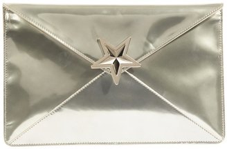 RED Valentino Gold patent leather clutch