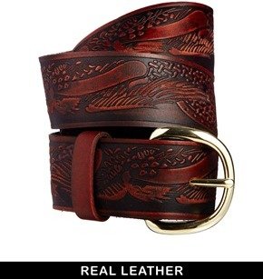 ASOS Leather Tooled Waist Belt - darkbrown